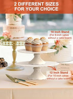 12" White Cake Stand for 10" Cake, Porcelain Cake Plate, Cake Pedestal Stand, Round Dessert Stand, Wedding Cake Stand for Party, Birthday, Baby Shower, Christmas, Mother's Day, Home Decorating Cake Display Stand - Image 6