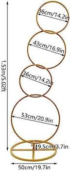 5.02Ft High Wedding Round Hoop Backdrop Stand, Detachable 4 Tier Gold Metal Wedding Arch for Photo Booth Background, Aisle Decor, Stage Display, Party, Birthday (US Stock) (Gold) - Image 3