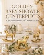 3 Pack Gold Wooden Rocking Horse Decor, 9.4 Inch Baby Shower Centerpieces - Image 5