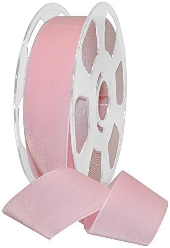 Morex Ribbon Nylvalour Velvet Ribbon, Nylon, 1 1/2 inches by 11 Yards, Baby Pink, Item 01240/10-598, 1-1/2" by 11 yd by MorexRibbon