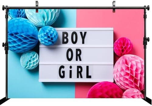 20x10ft Boy or Girl Backdrop Honeycomb Paper Balls Lightbox Pink Blue Background for Gender Reveal Party Baby Shower Decorations Banner Portrait Photo Studios Booth Props - Image 3