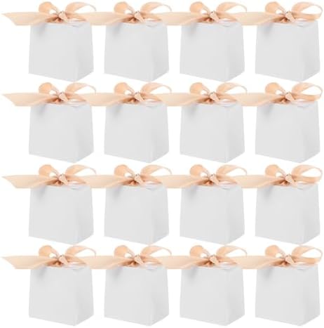 LALAFINA White Treat Box 50 Sets Paper with Ribbon for Xmas Weddings by LALAFINA