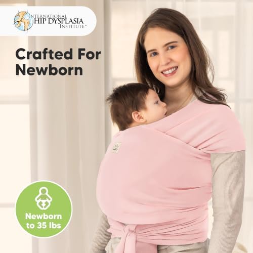 KeaBabies Baby Wrap Carrier, All in 1 Original Baby Carrier (Dusty Pink) - Image 2