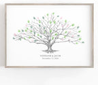 Guestbook Tree, Low Oak Thumbprint Alternative Guest Book Wedding, Family Reunions (Guestbook Sizes: 13" x 19" to 24" x 36") by Magic+Wand+Ink