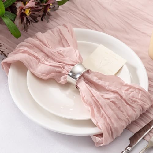 Dusty Pink Cheesecloth Napkins Pink Cloth Napkins Bulk,Set of 100 - Image 5