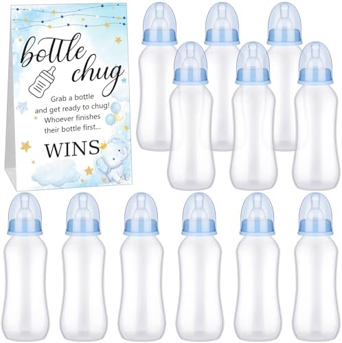 Trelaco 12 Pcs Baby Shower Bottle Chug Game, Elephant, Blue by TrelaCo