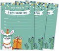 Pack of 30 Llama Kids Birthday Invitations, Boys or Girls Fill-in Style Invite, Children or Toddlers Baby First or 1st Bday Alpaca Cactus Fill in the Blank Invite Cards by Inkdotpot