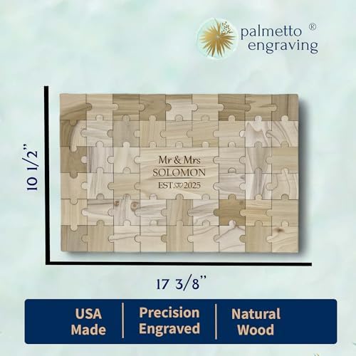 Palmetto Engraving Personalized Wedding Guest Book Puzzle, 49 Piece - Image 3