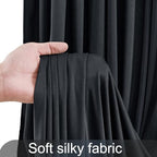 10 Panels Black Backdrop Curtain for Parties Black Wrinkle Free 50ft x 10ft Backdrop Drapes for Birthday Party Wedding Photo Photography Polyester Fabric Background Decoration - Image 7