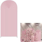 HUAYI Pink Ripples Pattern Arch Backdrop Cover for Birthday Party Wedding Baby Shower Decorations Chiara Backdrops Arched Wall Frame Stands Covers Props GP-456 3ft * 6ft by HUAYI