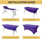 10-Pack 6ft Spandex Table Covers for Rectangle Standard Folding Tables - Wrinkle Resistant Stretch Tablecloths - Ultimate Fitted Table Protector for Parties, Banquet, Wedding - Image 5
