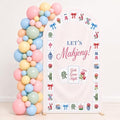 Cinrobiye 71 Pcs Mahjong Backdrop, Spandex Arch Cover & Balloon Garland Kit by Cinrobiye