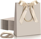 Silkfly 24 Pcs Paper Gift Bags with Handle 9x7x3.15'', Champagne by Silkfly