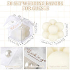 Nuanchu 30 Sets Bridal Shower Favors White 1.6" Mini Bubble Candles - Image 2