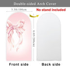 Pink Bow Arch Backdrop Cover Girls Bridal Baby Shower Birthday Party 6.6ft - Image 2