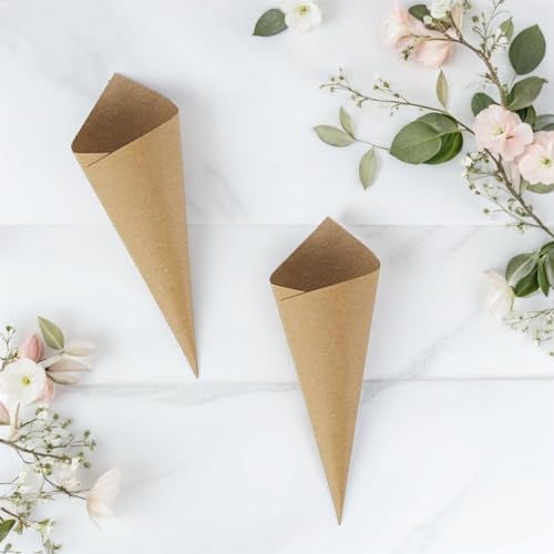120pcs Wedding Paper Cones Confetti Petal Decorations Xmas - Image 6