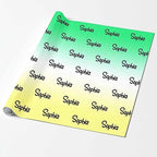 MyPupSocks Customized Name Wrapping Paper, Personalized Gradient Green White & Yellow Wrapping Paper Logo Text Gift Wrap Paper Roll 58x23 for Women Men Kids Boys Girls Baby Christmas 3 Rolls - Image 2