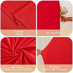 Red Arch Backdrop Cover 7.2ft 6.6ft 6ft Arch Cover Set of 3 Arch Covers Stretchy Backdrop for Wedding Party Baby Shower Birthday Photography Spandex Arch Stand Covers Backdrop Curtains Decor - Image 6