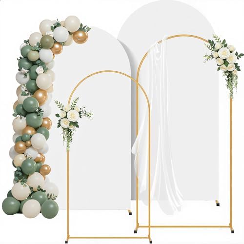 2 Pack Arch Backdrop Stand and Cover Set(7.2FT/6FT) Balloon Arch Stand by Unknown