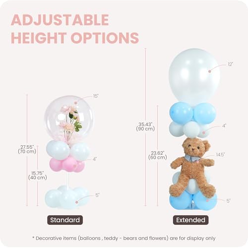 YALLOVE 4-Pack Clear Acrylic Balloon Centerpiece Stands - Image 2