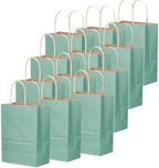 qiqee 100PCS Gift Bag with Handles Bulk Kraft Light Blue Paper Bags Multiple Uses (13''x5 x10 inch Large Size) - Image 2