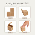 Pack of 40 Gift Favor Boxes with Lids (2.36 x 2.36 x 2.36 inch) - Ideal for Wedding - Corrugated Havana - Image 4