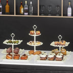 10 Pack Cake Stand Set with 3 x Two-Tier and 3 x Three-Tier Cupcake Stands, Plastic Dessert Table Stand Set 3 Tired Cookie Tray and 4 Pcs Dessert Trays - Image 6