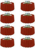 sancua Thanksgiving Round Tablecloth 90 Inch, 8 Pack Burnt Orange Rust by sancua
