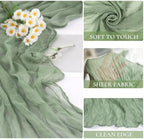 12 Pack Sage Green Cheesecloth Table Runner 35x120 Inch, 10Ft Boho Sheer Gauze Table Runner Cheese Cloth Runner for Wedding Baby Shower Birthday Home Decor Garden Farmhouse - Image 3