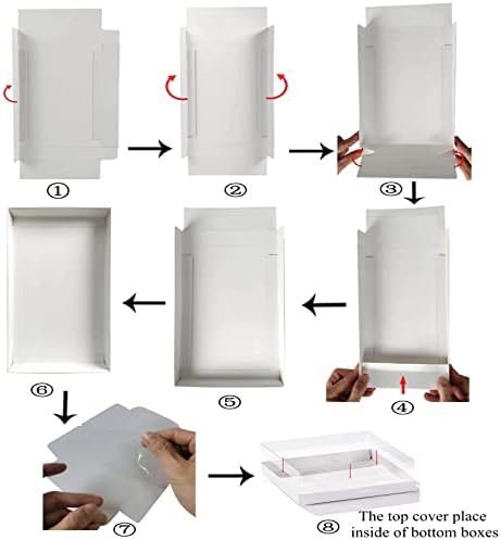 RomanticBaking 50 Pack Small Cookies Boxes with Window 9 1/2" x 6" x 1 1/4" Pastry Bakery Boxes for Macaron,Cakesicle,ricek rispy treats, Browine - Image 5
