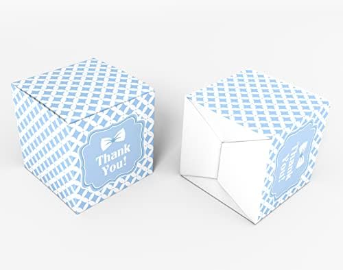 Inkdotpot Paper Box - Mini Favor Box For Baby Shower 4x4x4 Inches Paper Gift Boxes, Candy Paper Box For Party Favors, Baby Shower Little Man,Boy Theme- Pack Of 20 - Image 2