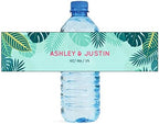 Tropical Wedding Water Bottle Labels Engagement Party Birthday by DesignThatSign