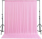 10x16ft Baby Pink Backdrop Curtain for Party, 2 Panels Wrinkle Free 16 Foot Long Polyester Photo Backdrop Drapes Photography Background for Wedding Birthday Gathing - Image 2