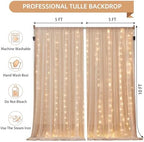 10x10FT Dark Champagne Wrinkle Free Backdrop Curtains with Lights String for Parties - Photo Curtain Backdrop with Lights for Wedding Decorations, Bridal Baby Shower Birthday Party Photography - Image 6