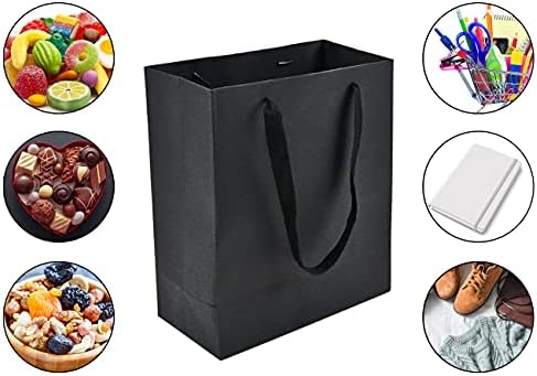 HUAPRINT Black Medium Gift Bags with Handles, 30 Pack, 10x4.5x11 IN - Image 4
