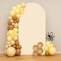 Happy Bee Days Celebration Beige Solid Arch Backdrop Stand Covers Sweet Bees Yellow Party Decorations 3.3x6.5ft Arches Backdrop Fabric Cover Supplies Kids Baby Shower Decors by HISDH