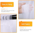 Tulle Backdrop Curtains with Lights Sheer White Curtain Backdrop 20x8ft - Image 3