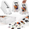 Qinyoung 50 Pcs Halloween Ghost Gift Bags Plastic Candy Treat Bags by Qinyoung