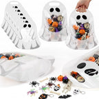 Qinyoung 50 Pcs Halloween Ghost Gift Bags Plastic Candy Treat Bags by Qinyoung