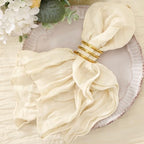 Cheesecloth Napkins Beige Cloth Napkins Bulk Table Napkin,Set of 50 by Jimtx