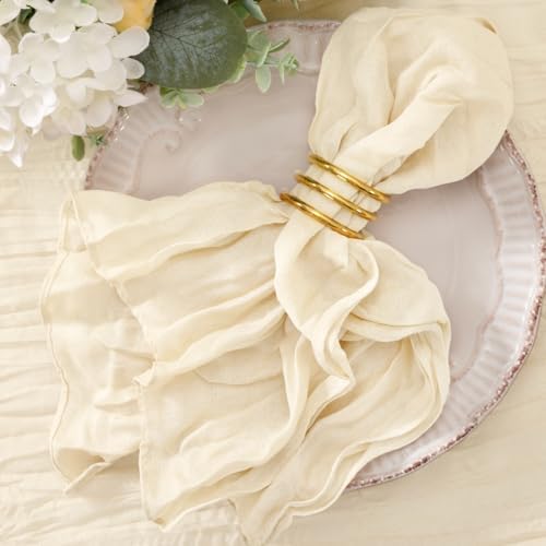 Cheesecloth Napkins Beige Cloth Napkins Bulk Table Napkin,Set of 50 by Jimtx
