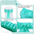 MDS® Pack of 150 Satin Chair Sashes for Wedding & Events – Sea Green - Image 5