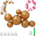 Reusable Inflatable Balloon Garland Arch Kit, 3/7 PCS Linked Pvc Balloons with Elastic Bands & Leak-proof Nozzle, Party Decoration for Birthdays, Weddings & Valentine's Day (7 Balls,Gold Brown) by Unknown