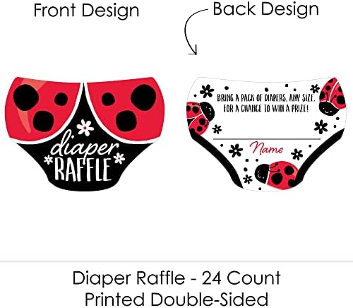 Big Dot of Happiness Happy Little Ladybug - Diaper Shaped Raffle Ticket Inserts - Baby Shower Activities - Diaper Raffle Game - Set of 24 (Pack of 3) - Image 2