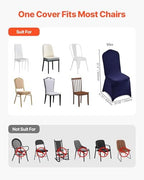 VEVOR Chair Covers, Polyester Spandex Chair Cover, Stretch Slipcovers for Wedding Party Dining Banquet Flat-Front Chair Covers (Navy Blue-a, 50PCS) - Image 4