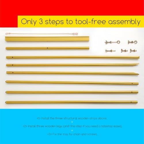 MEEDEN Wooden Easel Stand for Display: Gold Wood Tripod for Poster Board - Image 4
