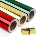 NESCCI Metallic Wrapping Paper, Solid Color Paper-3 Roll,17 Inches X 32.8 Feet Per Roll,Gift Wrapping Paper,Perfect for Wedding,Valentine's Day, Birthday,Baby Shower by NESCCI
