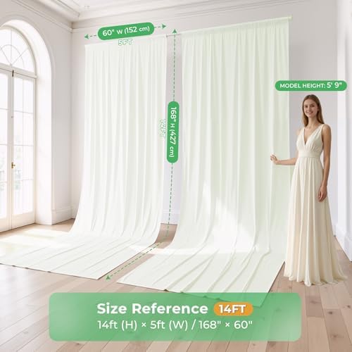 20ftx14ft Ivory Backdrop Curtain for Wedding Parties - Image 6