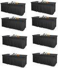Shillance 8 Packs Black Spandex Table Covers 8 Foot, Fitted Stretch Table Cloth with Skirts 96x30 Inch, Wrinkle-Free Floor Length Rectangle Tablecloths for Weddings Parties Banquets Events by Shillance
