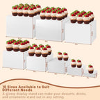 8PCS White Acrylic Buffet Risers with Small Signs and Marks,Food Display Risers for Buffet Table,Dessert Table Display Set for Catering Supplies,Acrylic Stand for Party Wedding Baptism Birthday - Image 2